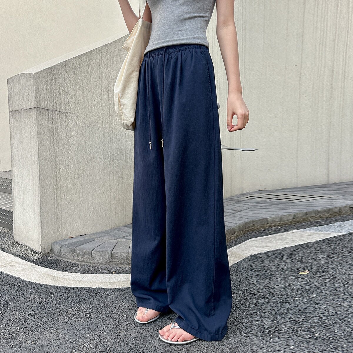 儿童裤子女童中大童薄款夏季阔腿裤学生高腰休闲直筒长裤初中生