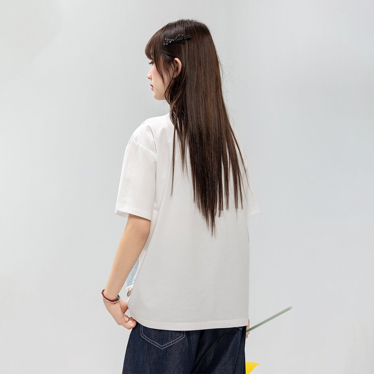 儿童短袖t恤女童中大童假两件半袖夏季薄款针织上衣湖州织里童装