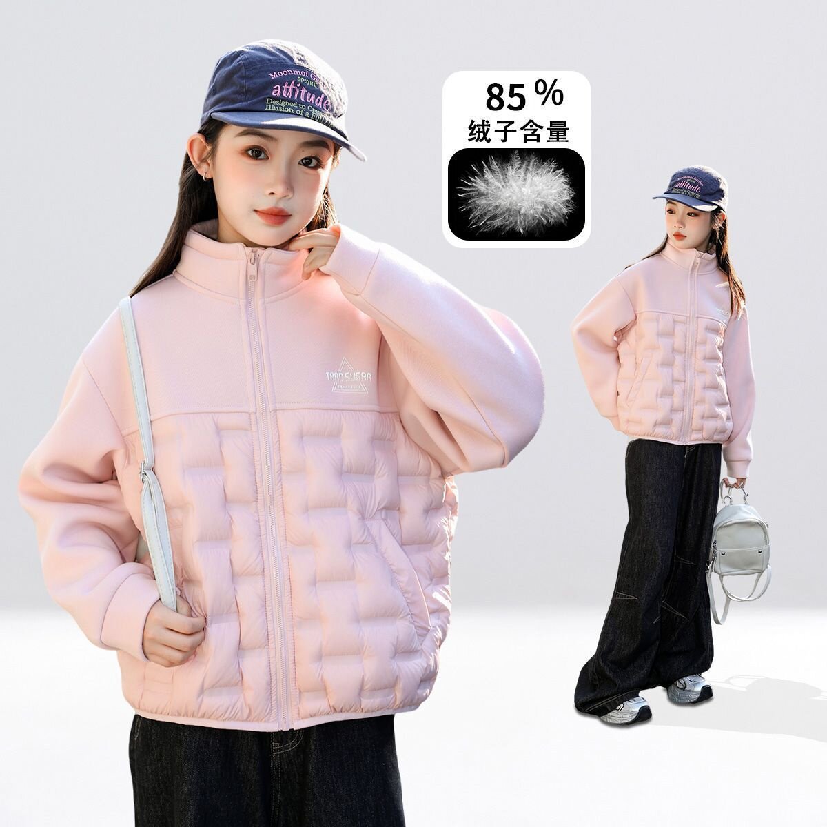 【轻薄羽绒校服神器】女中大童冬季新款外套儿童内搭羽绒保暖上衣