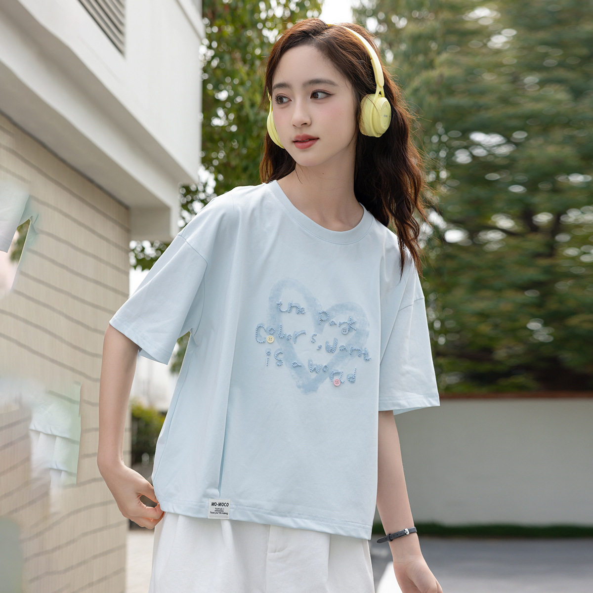 儿童短袖T恤女童中大童夏季薄款女生舒适圆领套头上衣童装夏天