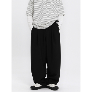 男高街Cityboy宽松阔腿休闲裤 日系复古直筒垂感拖地西裤 鹿 怕生