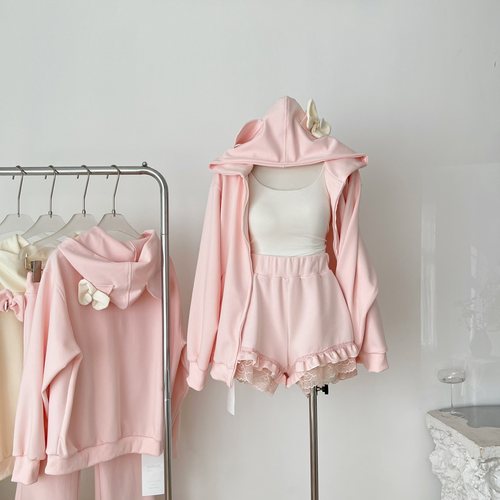 THETURE软喵kitty连帽卫衣外套女2025新款套装两件套巨好看秋季