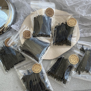 50支发夹一字夹简约夹子固定头发黑色发卡子钢夹刘海边夹少女顶