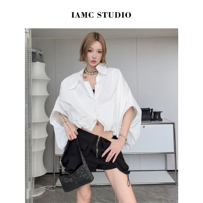 IAMCPLUS 2026SS 不规则领子设计花苞衬衣