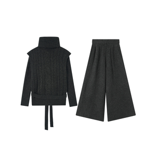 宽松显瘦针织马甲阔腿裤 韩版 两件套装 女秋季 IAMCPLUS 新款 2025AW