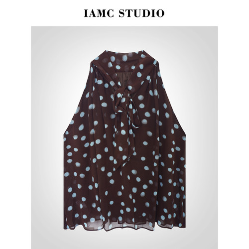 IAMCPLUS 2026SS 前后两穿撞色波点上衣