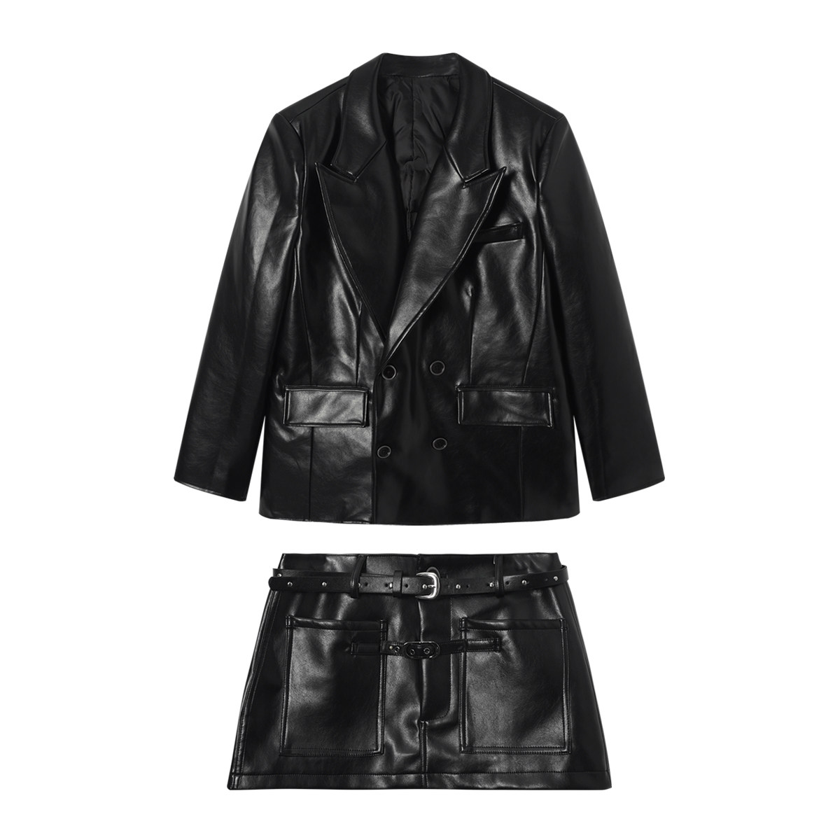 IAMCPLUS 2025AW 羽绒皮衣+短裙套装