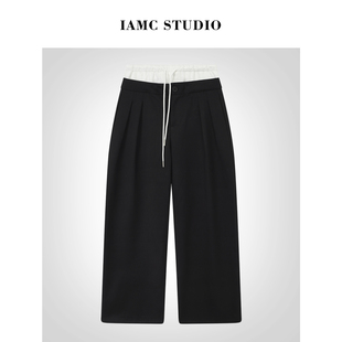 撞色褶皱休闲裤 IAMCPLUS 2025AW