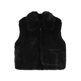 IAMCPLUS 翻领宽松夹棉环保皮草马甲 2025AW