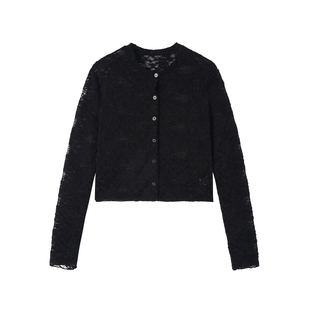 蕾丝提花半透视针织开衫 法式 2025AW IAMCPLUS