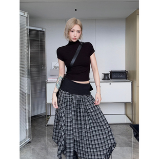 复古小高领针织弹力短袖 IAMCPLUS 2025AW