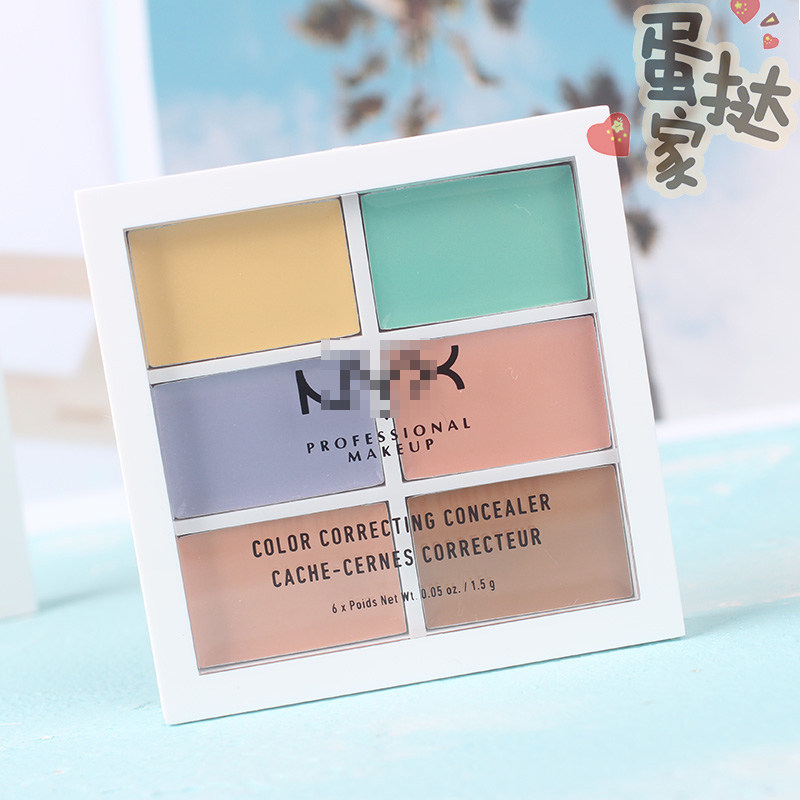 美国nyx 6色六色修容遮瑕盘 遮盖黑眼圈痘印红血丝斑点