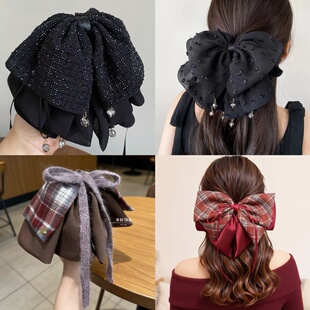 新款蝴蝶结马尾夹高端精致2026新款韩版显发量发抓夹半扎发夹四季