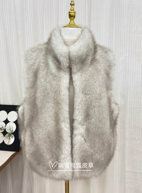 轻奢仿皮草冬季韩系氛围感环保仿狐狸毛无袖皮草毛毛马夹外套马甲