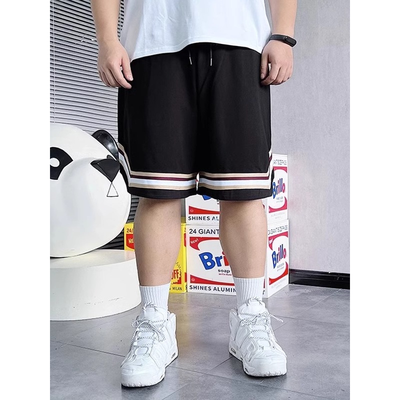潮牌大码男装夏季织带拼接休闲短裤宽松加肥加大篮球运动五分裤子,男装,短裤,淘宝优惠券,粉丝福利购,淘宝优惠卷