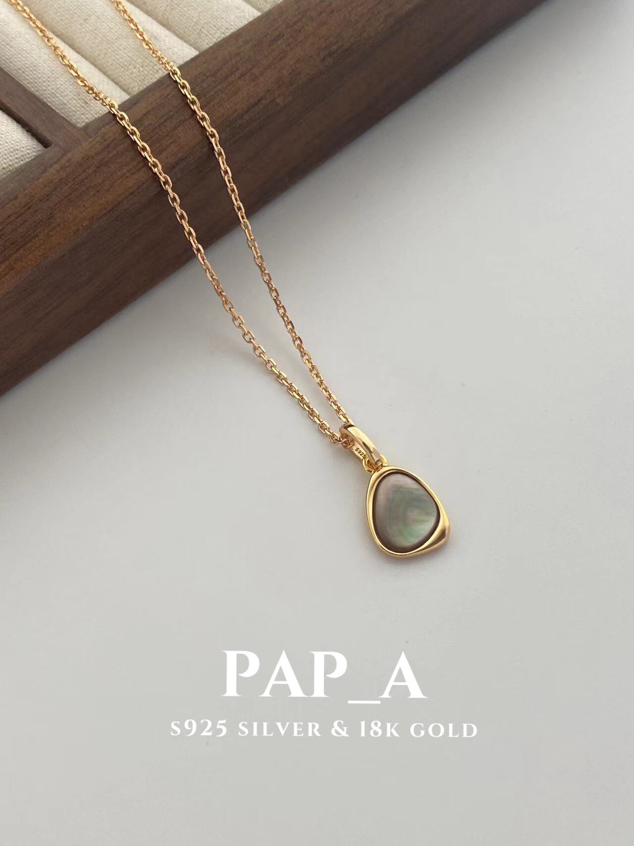 PAP_A·黑蝶贝(活扣 吊坠可拆)·高级随性·链长40+6cm