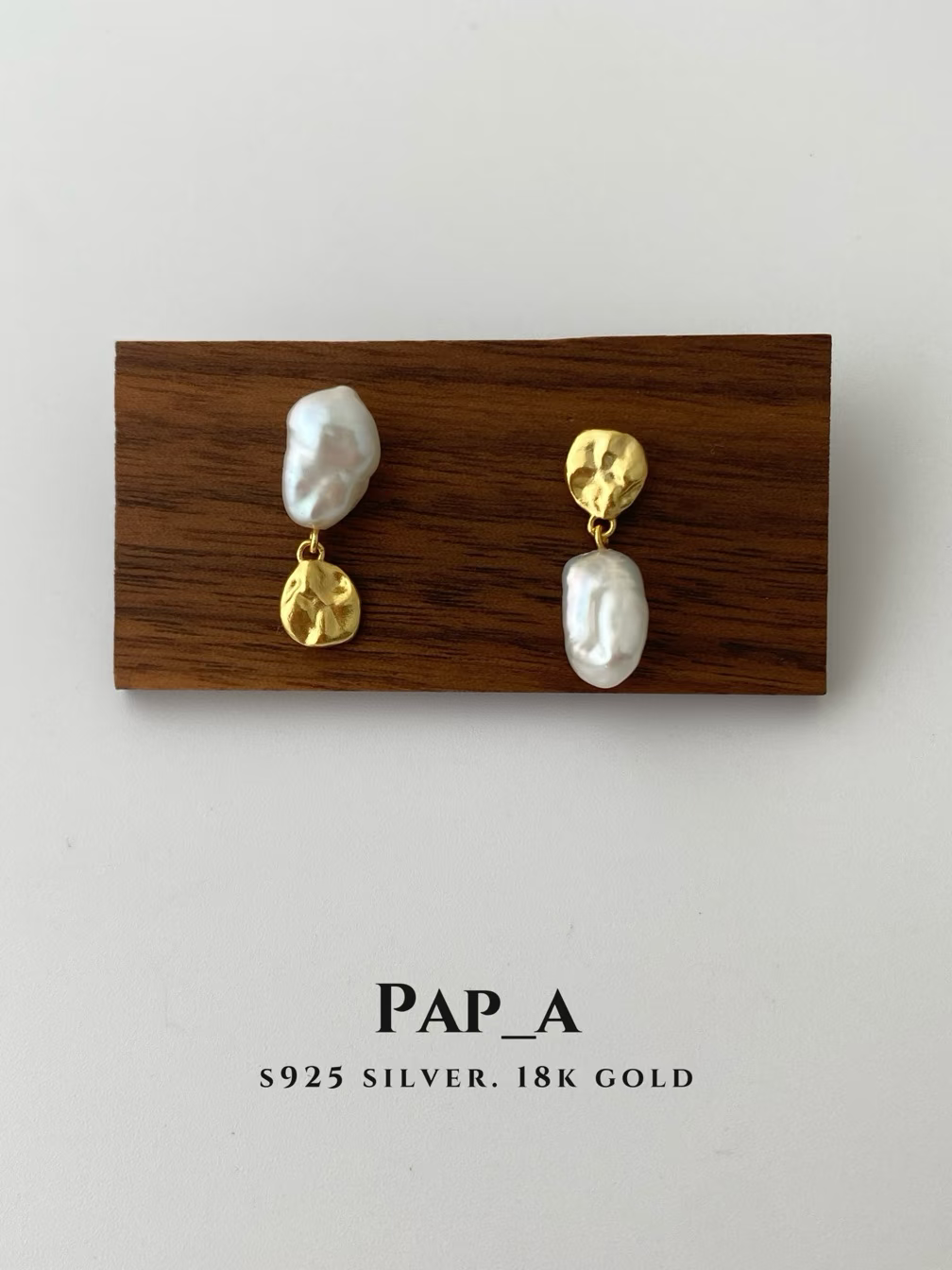 PAP_A·再生珠AB款耳环·每对都不一样哦！