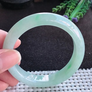 11.7 缅甸A货翡翠54.8 8.8老坑冰胶水灵冰晴绿手镯 假一赔十