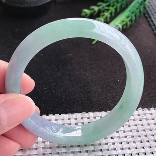 12.3 缅甸A货翡翠58 8.3老坑冰胶果冻春带彩手镯 假一赔三