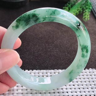 13.3 缅甸A货翡翠57.2 9.4老坑冰胶果冻飘花手镯 假一赔十