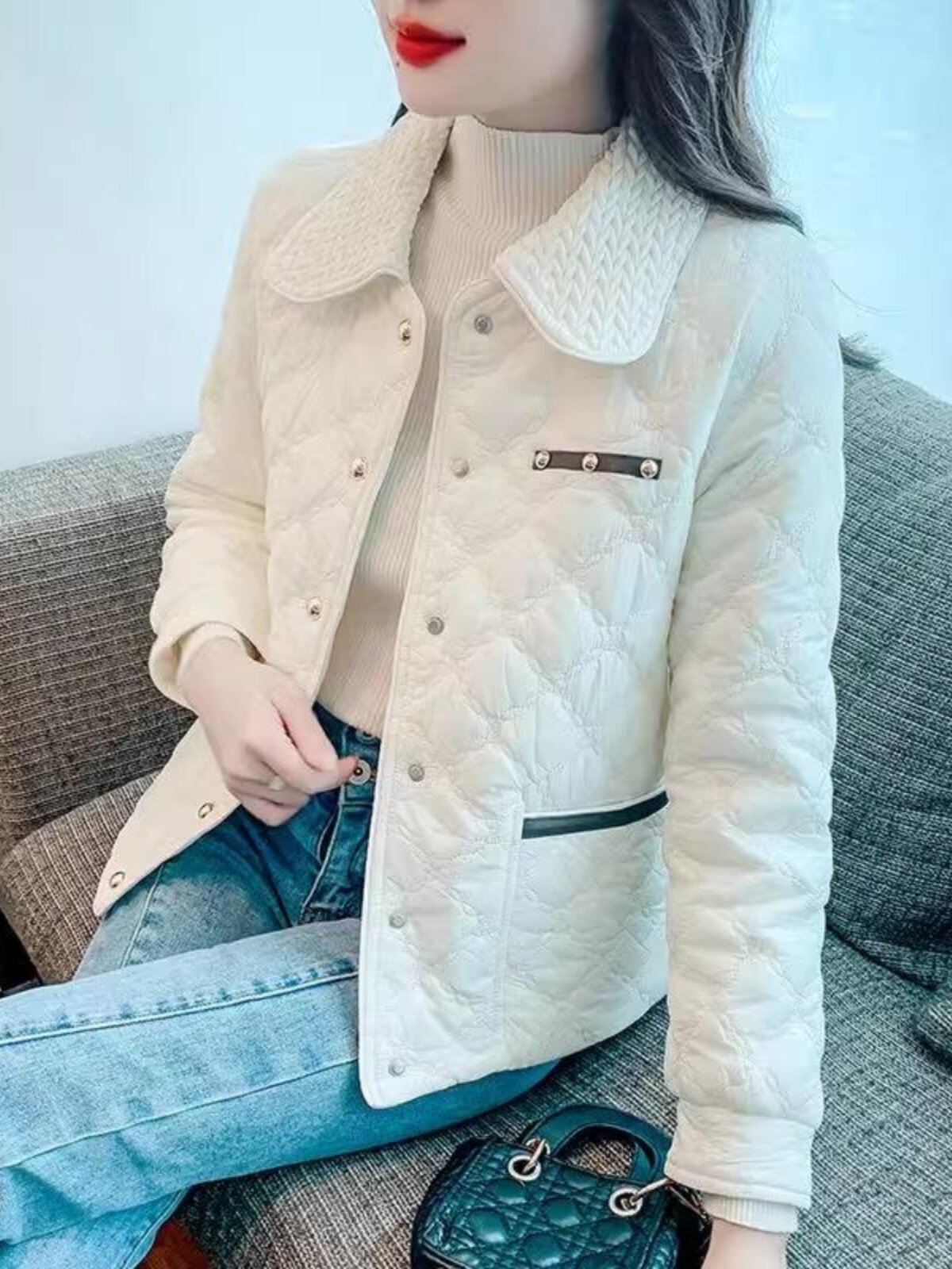 轻薄小香风棉衣外套女秋冬2025新款气质减龄小个子加厚保暖棉服女