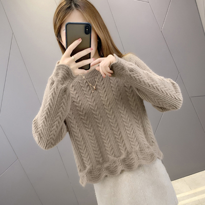 高腰针织打底衫女秋冬季2025新款小个子短款高腰套头慵懒显瘦毛衣