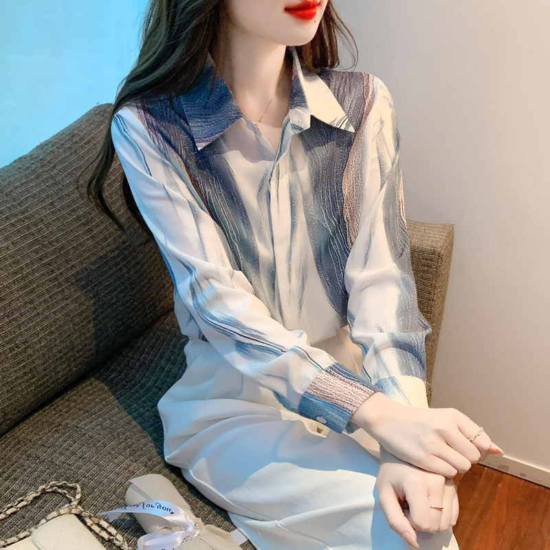 高级感雪纺衬衫女秋季2026新款洋派别致小衫女设计感小众时尚上衣