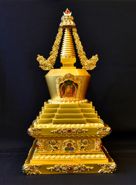 保平安鎏金藏传密宗舍利塔