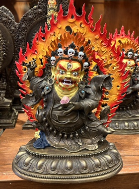 33CM铜青铜工艺二臂玛哈嘎啦东藏工艺