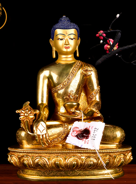 尼泊尔手工摆件象瑞阁紫铜鎏金