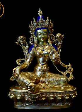 绿度母纯铜保平安台湾密宗鎏金