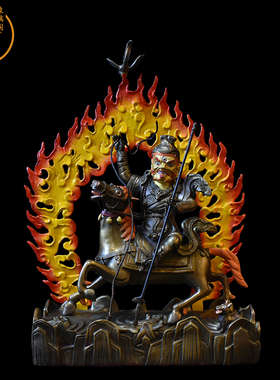 象瑞阁 藏传密宗铜紫玛护法 古色紫马护法孜玛护法佛像