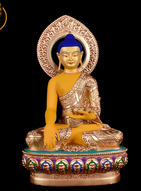 西藏纯铜彩绘摆件佛像