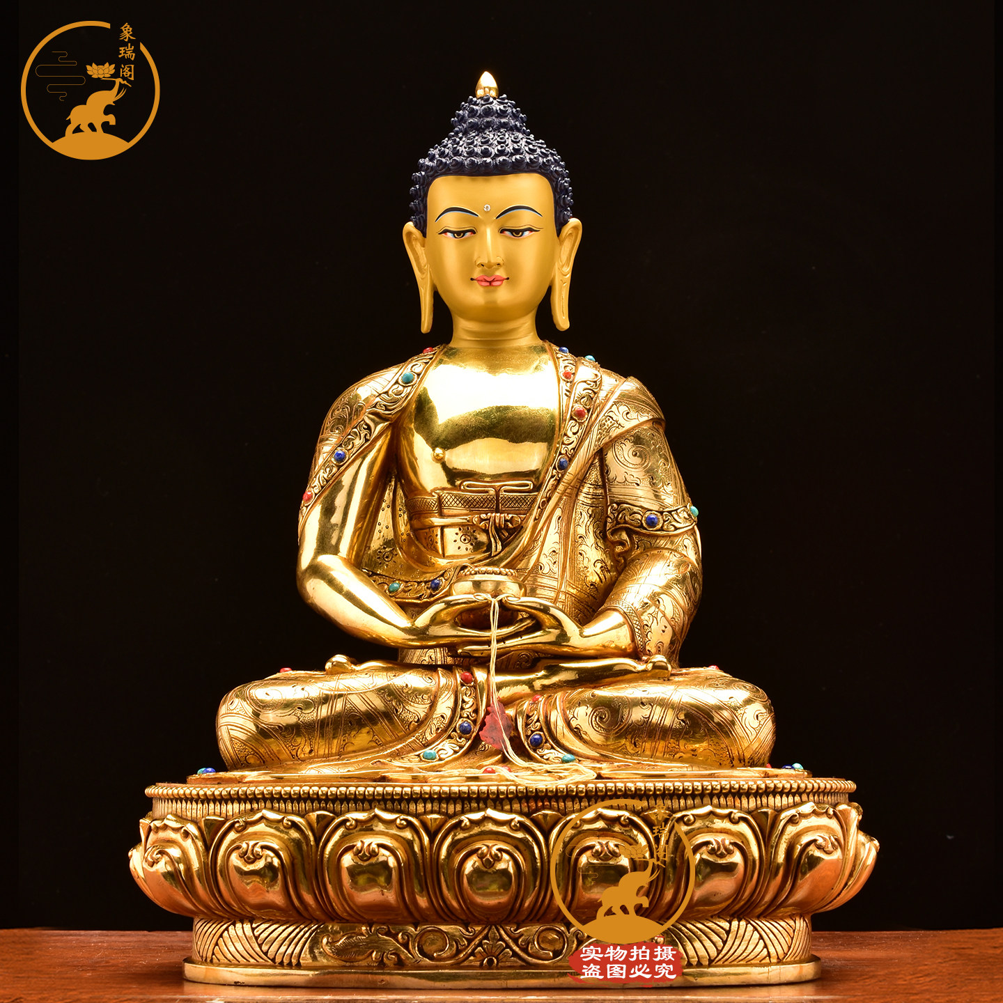 尼泊尔释迦族佛像阿弥陀佛紫铜鎏金药师佛摆件释迦牟尼铜像35cm,家居饰品,桌面摆件,淘宝优惠券,粉丝福利购,淘宝优惠卷