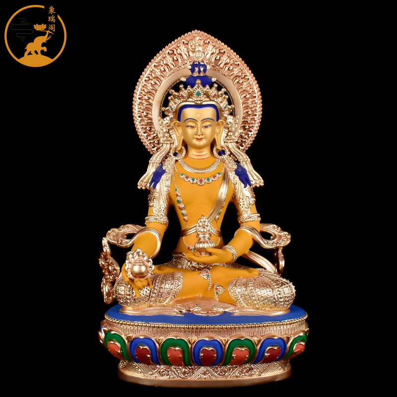 藏传密宗摆件铜彩绘居家供奉用品密宗家用供佛地藏菩萨佛像