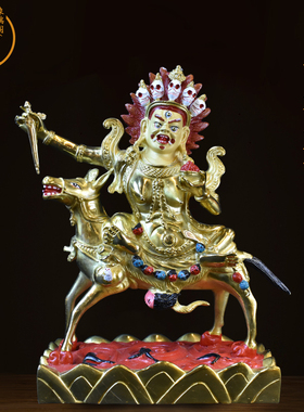 吉祥台湾纯铜鎏金护法像