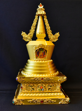 舍利塔尊胜鎏金摆件舍利塔