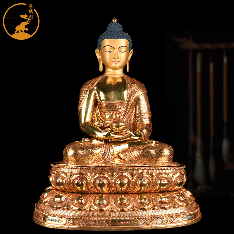 居家供奉摆件尼泊尔手工铜藏传密宗释迦族精品阿弥陀佛佛像
