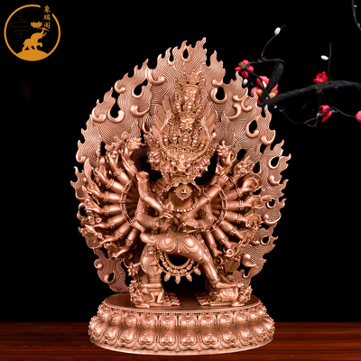 象瑞阁铜大威德金刚摆件大威大德铜像藏传密宗尼泊尔工艺品佛像