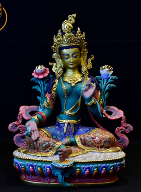 绿度母彩绘密宗保平安尼泊尔手工