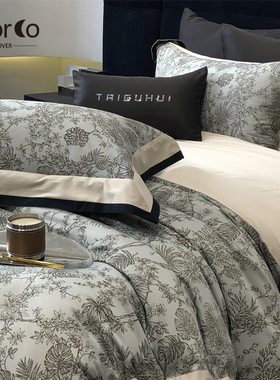 Morco轻奢意式2024新款100支长绒棉四件套全棉纯棉床单高级感床品