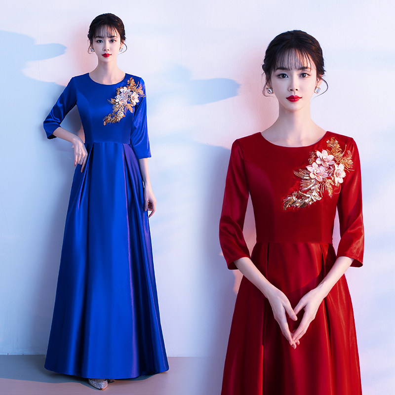 大合唱演出服女长裙诗歌朗诵