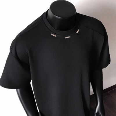 STA GTAL美式潮牌项链刺绣重磅短袖男款夏季宽松纯棉小众高街T恤