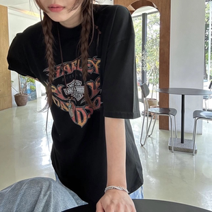 凡他姨【反派可爱多】夏季男女同款街头嘻哈印花T恤纯棉短袖情侣