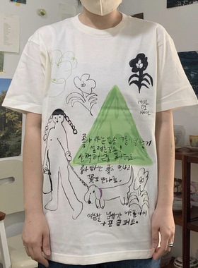 凡他姨【艺术家的抽象画】自制数码印花插画T恤宽松圆领短袖男女