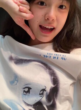 凡他姨【治愈天使泪】夏季纯棉数码印花T恤日系动漫圆领短袖亚比