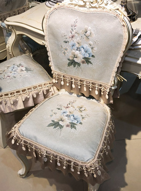 欧式餐桌带扶手椅子坐垫套罩靠背椅套椅垫圆形凳子垫四季垫子定制