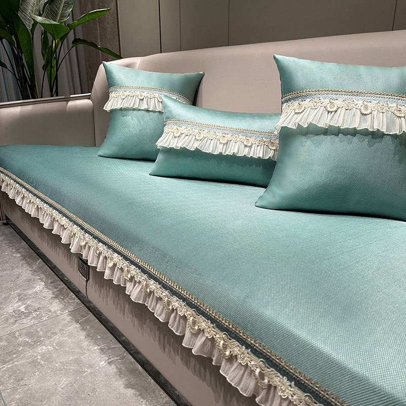 真皮沙发垫夏季冰丝凉席防滑四季通用2025新款高端轻奢简约坐垫套