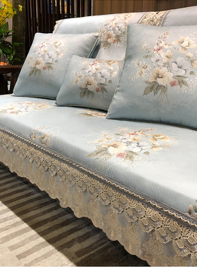 新中式沙发垫套罩高档布艺防滑欧式四季通用现代简约实木坐垫定做