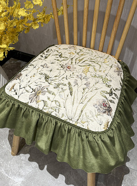 田园美式餐桌椅垫四季通用防滑家用法式奢华欧式温莎椅子坐垫定制